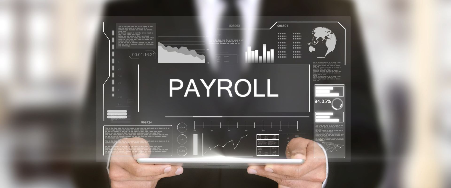 Payroll slide on screen