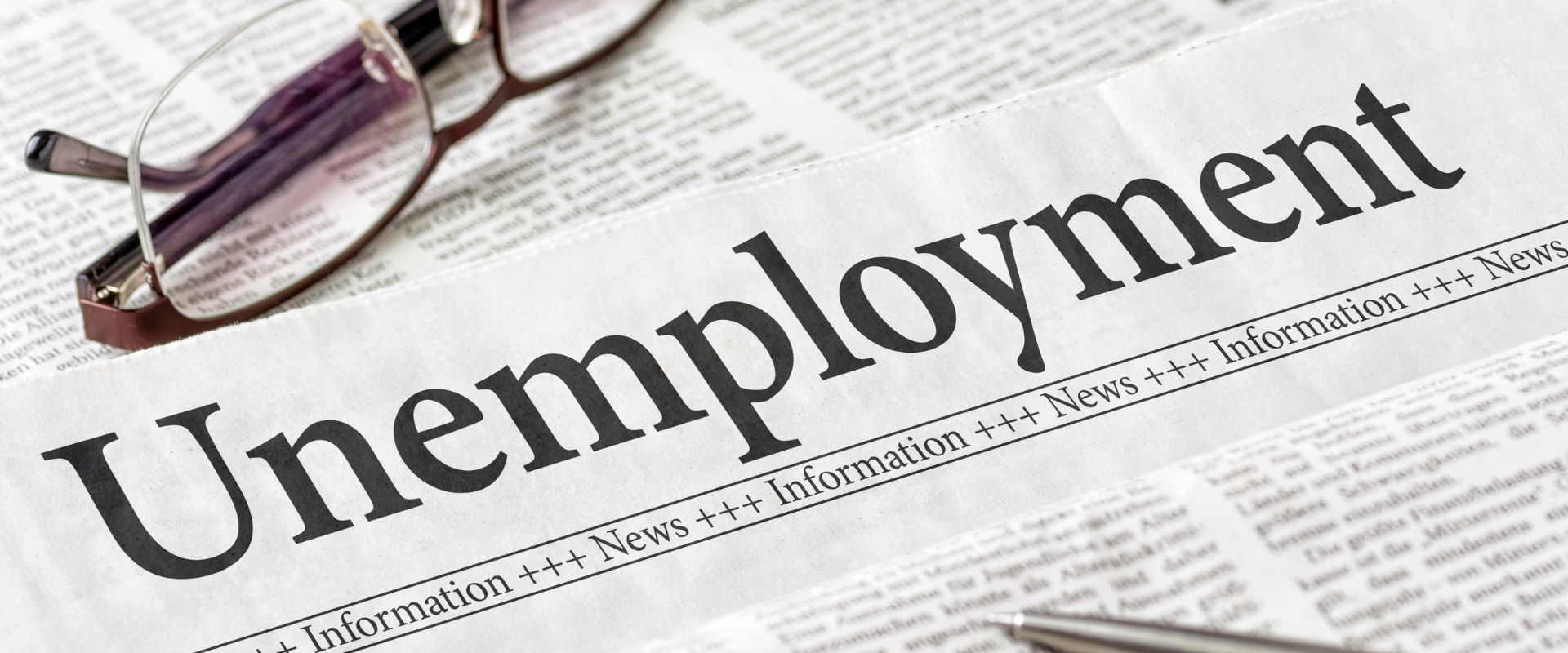 Unemployment newspaper headline